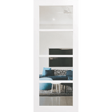 White door with four clear glass panels. LUX4-Clear