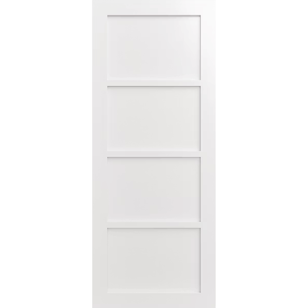 White door with a geometric design on a green background. LUX4-Inlay