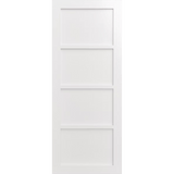 White door with a geometric design on a green background. LUX4-Inlay