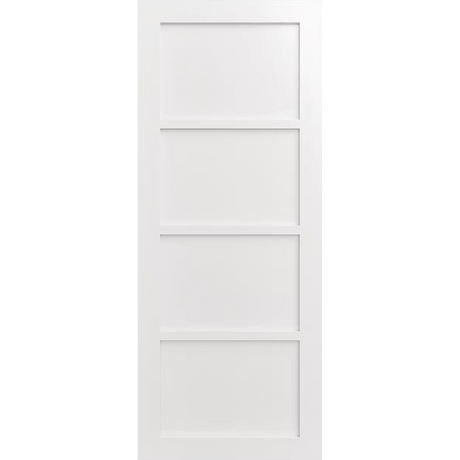 White door with a geometric design on a green background. LUX4-Inlay