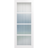 White door with glass panels on a green background. LUX4-NarrowLines