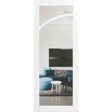 White door with an arch facing left and a clear glass. LUX9L-Clear
