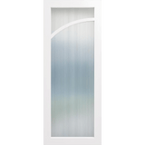 White door with a glass panel and an arch facing left. LUX9L-NarrowLines
