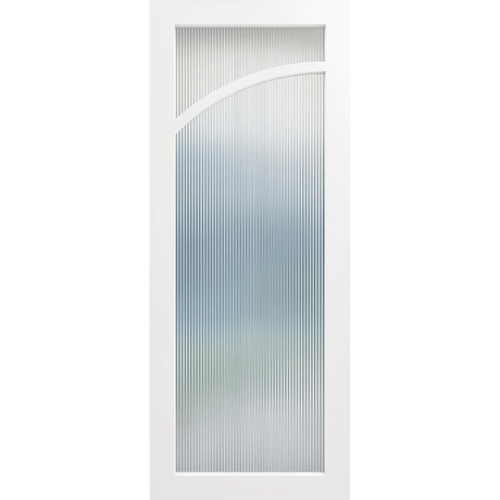 White door with a glass panel and an arch facing left. LUX9L-NarrowLines