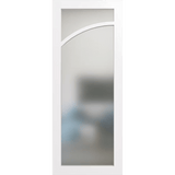 White door with and arch facing left and a translucent glass. LUX9L-Translucent