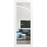 White door with an arch facing right and a clear glass. LUX9R-Clear