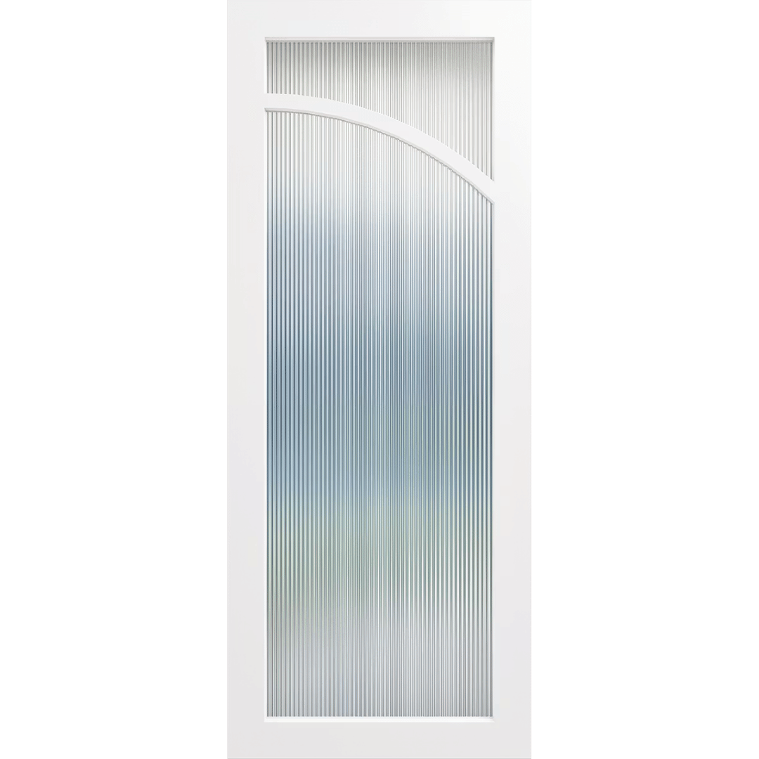 White door with a glass panel. LUX9R-NarrowLines.