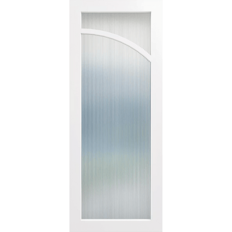 White door with a glass panel. LUX9R-NarrowLines.