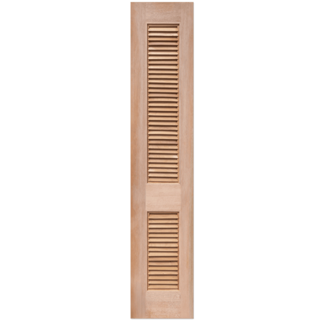 Wooden shutter with slats on a transparent background.Louvre2sidelight