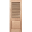 Wooden door with a louvered design on a transparent background. Louvre3