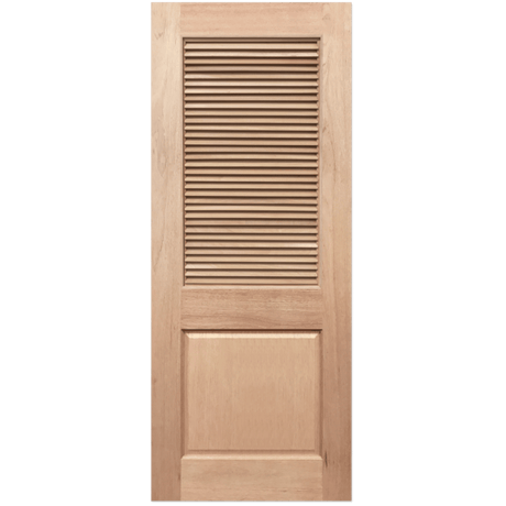 Wooden door with a louvered design on a transparent background. Louvre3