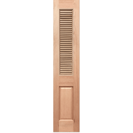 Wooden shutter with slats on a transparent background. Louvre3sidelight