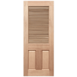 Wooden door with horizontal slats on a transparent background. Louvre4