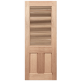 Wooden door with horizontal slats on a transparent background. Louvre4