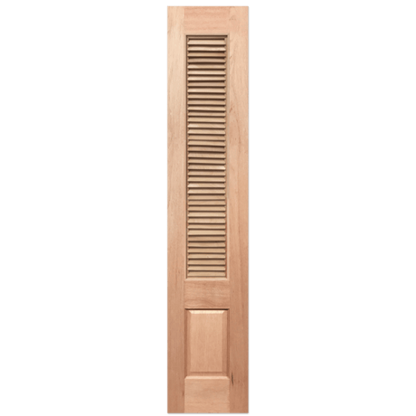 Wooden shutter with slats on a transparent background. Louvre5sidelight