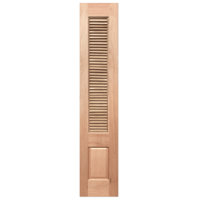 Wooden shutter with slats on a transparent background. Louvre5sidelight