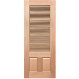 Wooden door with slatted design on a transparent background. Louvre6