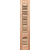 Louvre 8 sidelight solid timber door panel with angled louvre slats shown on a transparent background