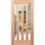 Oxford 4G Modern entrance door with four 5mm clear glass panels and solid maple timber