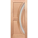 Ascot 1G Translucent solid maple timber entrance door with translucent glazing