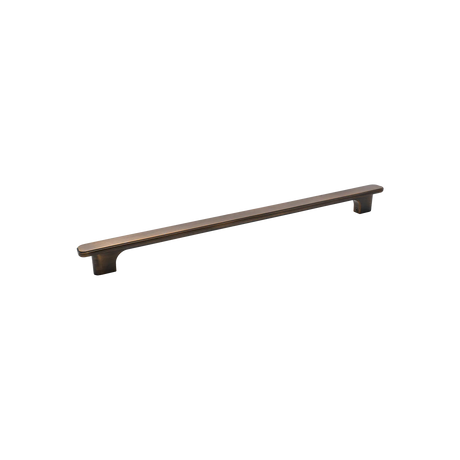 Bronze cabinet handle on a white background. MomoAspenSolidBrassEntrancePullHandleInBronze