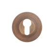 Bronze keyhole cover on a white background. MomoEuroCylinderEscutcheonSetBronze