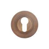 Bronze keyhole cover on a white background. MomoEuroCylinderEscutcheonSetBronze