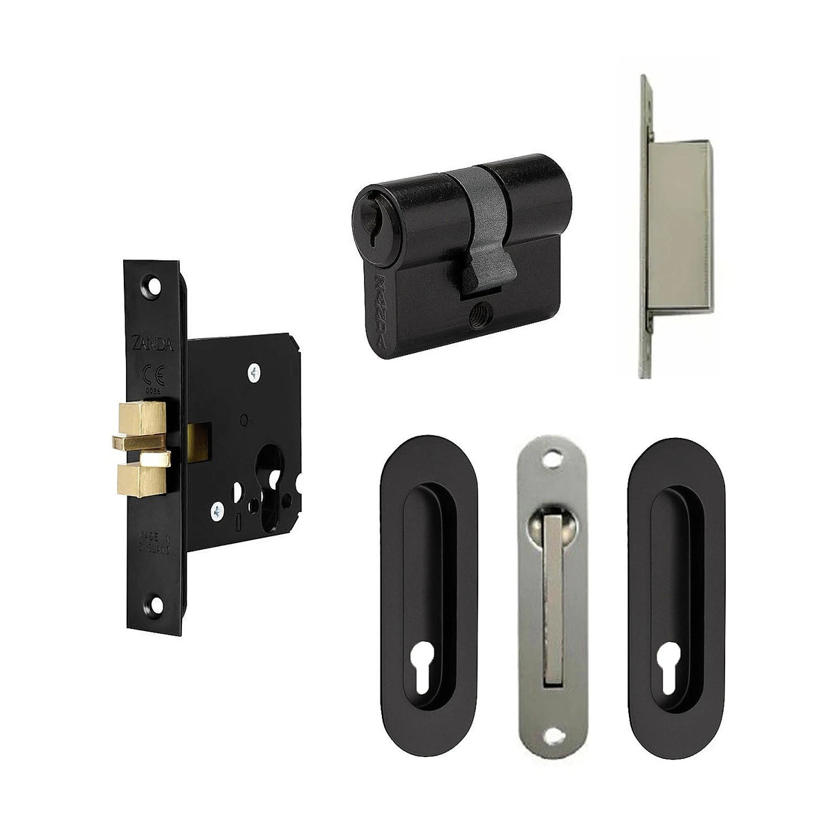 Oval Style Euro Sliding Lock Kit