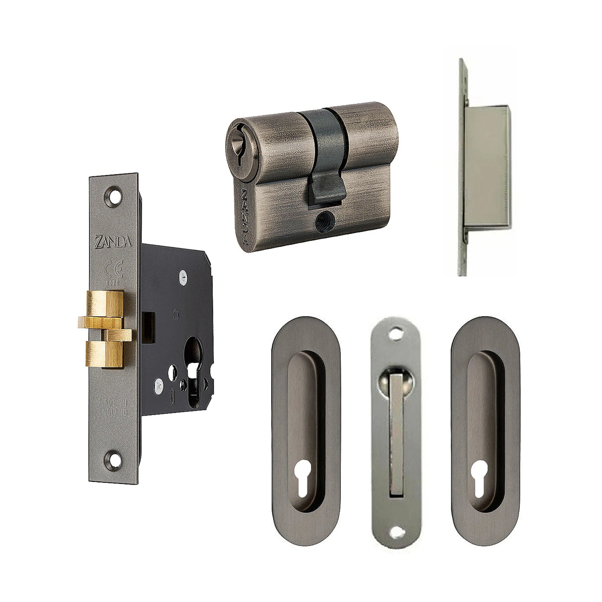 Oval Style Euro Sliding Lock Kit