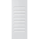 Corinthian Slimlite PSLM 208 entrance door featuring geometric glass panels and a solid timber frame