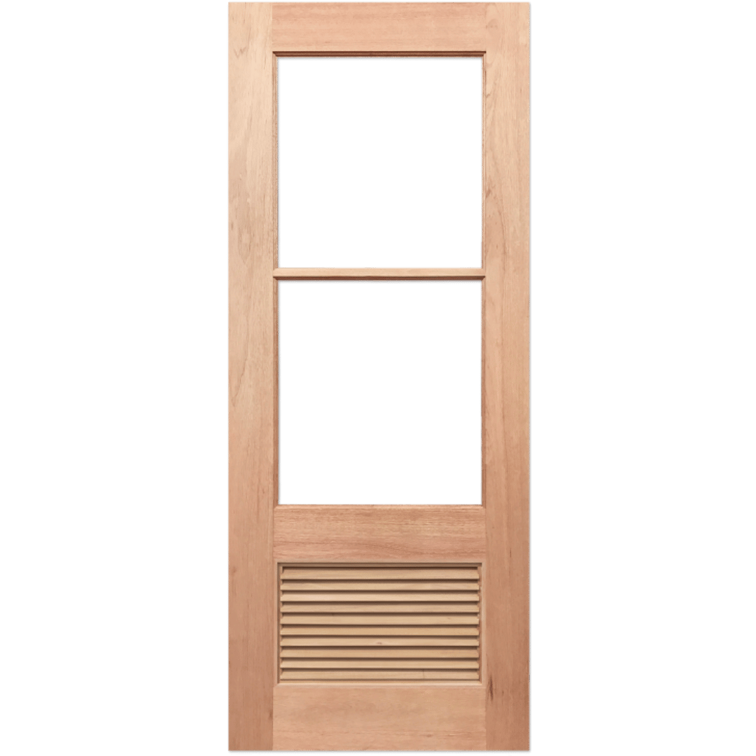 Wooden door with 2 glass panels. Paddington2L-LV