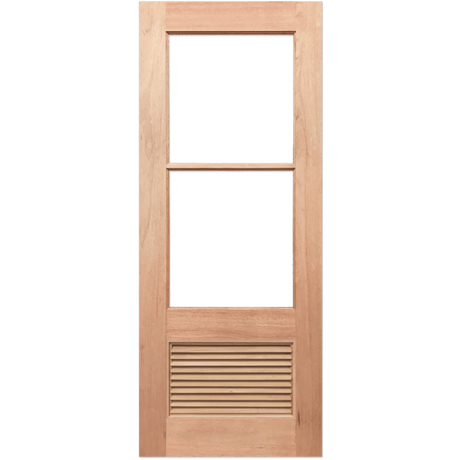 Wooden door with 2 glass panels. Paddington2L-LV