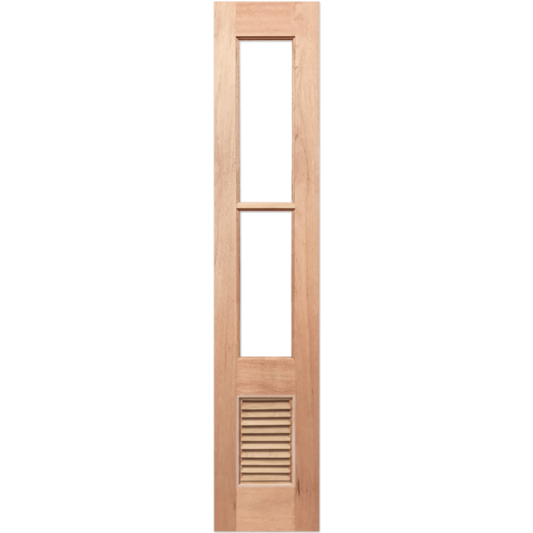 Wooden door with 2 glass panels. Paddington2L-LVSidelight