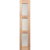 Crown Doors Regal 3G SL Entrance Sidelight featuring three translucent glass panels and solid maple timber