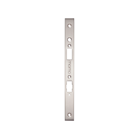 RollerMorticeLockForendPlateForUseWithEuroCylinderBrushedNickel