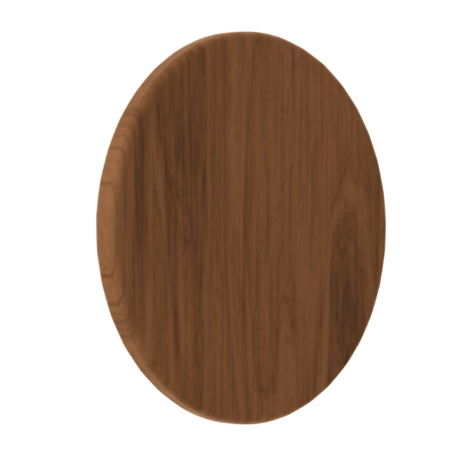 Wooden round door handle  on a transparent background. RoundEmberwoodSingle