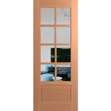 Haven HAV88 Sliced Pacific Maple solid timber entrance door with French-style glass panels