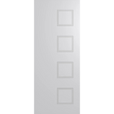 Hume Sorrento SOR7 primecoat MDF internal door featuring contemporary routed grooves on both sides