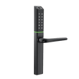 Black digital door lock with a green accent on a transparent background. SlimSeriesS3BBlack