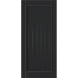 Thermtek 10TV Matt Black aluminium entrance door showing the ten-light vertical design