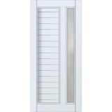 Parkwood Strata DG 11TH Matt Arctic White aluminium entrance door with translucent glass