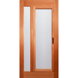Wooden door with glass panels on a green background. Tahity EN805AO