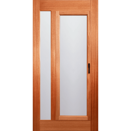 Wooden door with glass panels on a green background. Tahity EN805AO