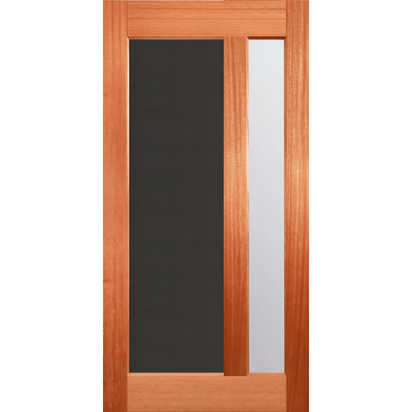 Wooden door with glass panels on a transparent background. Tahity EN805AO