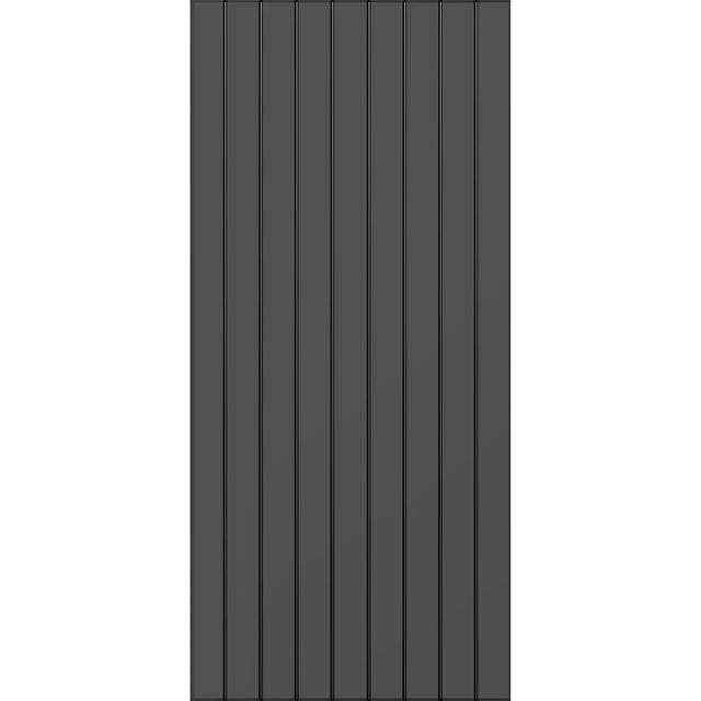 Strata VV aluminium entrance door in Matt Monument colour, shown closed