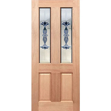 Traditional entrance door with 11B-CL triple glazing in solid maple timber