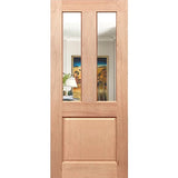 Traditional-1P solid timber entrance door with single clear glass panel