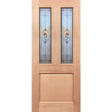 Traditional 1P Entrance Door in Rose Jewel Spotswood Frost solid timber