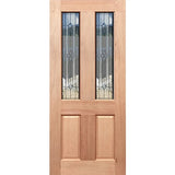 Traditional Entrance 6 Diamond-LL Triple Glazed solid maple timber door with six diamond glazed panels