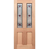 Traditional Classic Red Rose Frost front door with frosted glass panel and solid maple timber construction